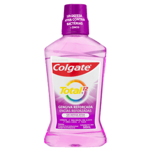 Enxaguante Bucal Antibacteriano Zero Álcool Colgate Total 12 Gengiva Reforçada Frasco 500ml