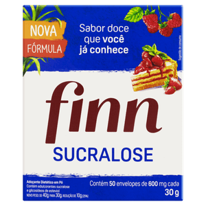 Adoçante em Pó Sucralose Finn Caixa 30g 50 Unidades