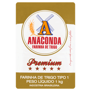 Farinha de Trigo Tipo 1 Anaconda Premium Pacote 1kg