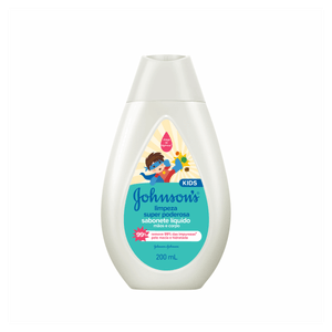 Sabonete Líquido Limpeza Super Poderosa Mãos e Corpo Johnson´s Kids Frasco 200ml