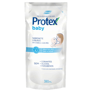 Sabonete Líquido da Cabeça aos Pés Protex Baby Proteção Delicada Sachê 380ml