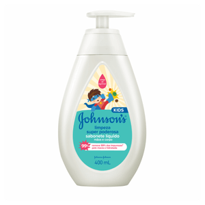 Sabonete Líquido Limpeza Super Poderosa Mãos e Corpo Johnson´s Kids Frasco 400ml