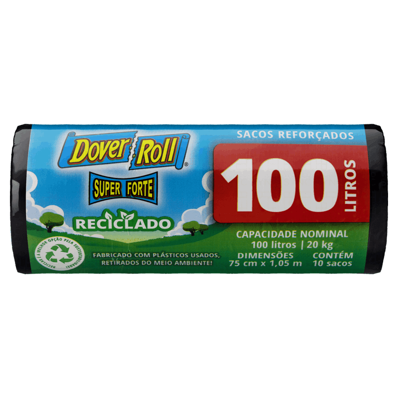 Saco para Lixo Reforçado 100l Dover Roll Super Forte 10 Unidades