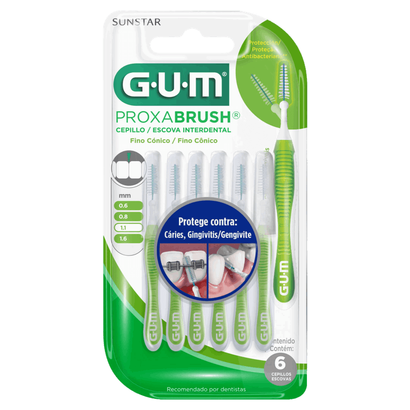 Escova-Interdental-Conica-Fina-Gum-Proxabrush-1-1mm-6-Unidades-