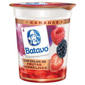 Iogurte Parcialmente Desnatado Calda Frutas Vermelhas Batavo Camadas Copo 100g