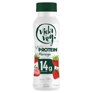 Iogurte Morango Vida Veg Protein Frasco 250g