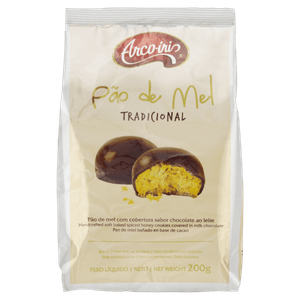 Pão de Mel com Cobertura de Chocolate ao Leite Arco-Íris Pacote 200g