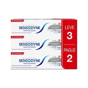 Pack Creme Dental Branqueador Extra Fresh Sensodyne Caixa 90g Cada Leve 3 Pague 2 Unidades