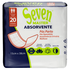 Absorvente Pós-Parto Noite e Dia Extra Seca Seven Master Único Pacote 20 Unidades