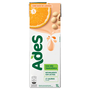 Bebida à Base de Soja Laranja Ades Caixa 1l