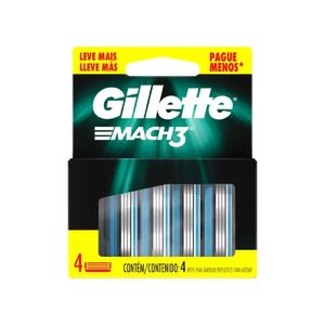 Carga de Aparelho para Barbear Gillette Mach3 Leve Mais Pague Menos 4un