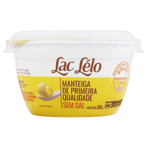 Manteiga sem Sal Lac Lélo Pote 200g