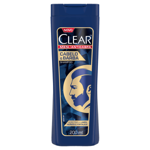 Shampoo Anticaspa Clear Men Cabelo & Barba Frasco 200ml