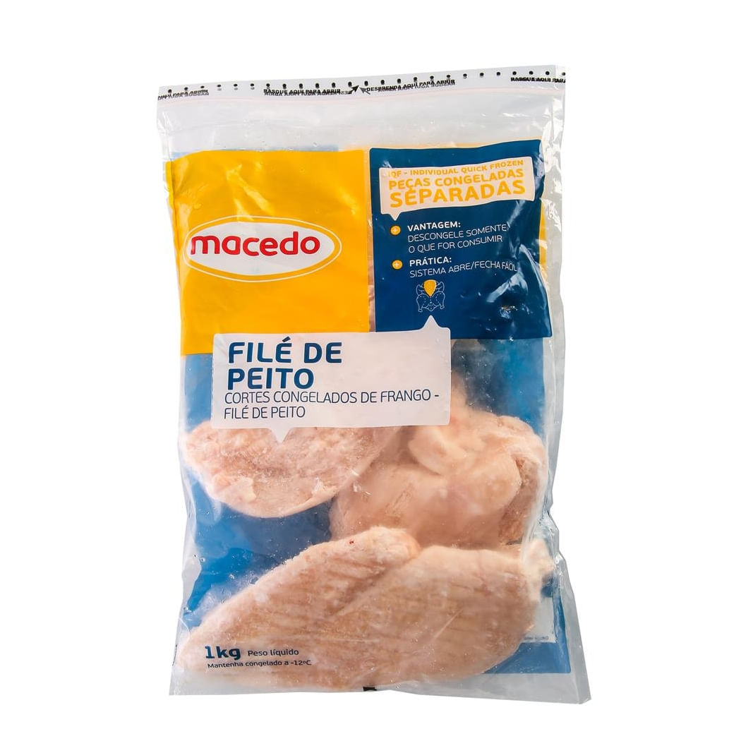 Filé de Peito de Frango MACEDO IQF 1Kg