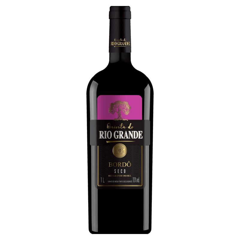 Vinho Brasileiro Tinto Seco Quinta do Rio Grande Bordô Serra Gaúcha Garrafa 1l