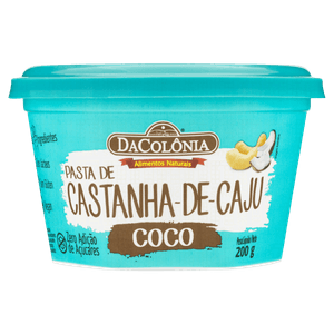 Pasta de Castanha-de-Caju com Coco DaColônia Pote 200g