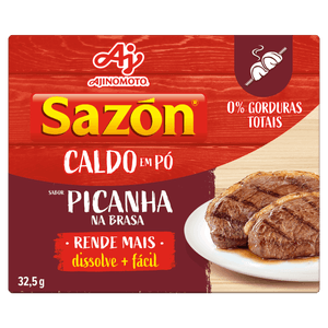 Caldo Pó Picanha na Brasa Sazón Caixa 32,5g 5 Unidades