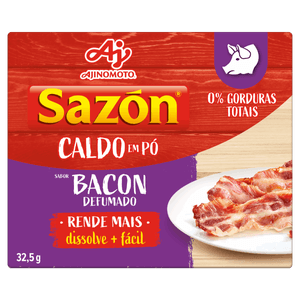 Caldo Pó Bacon Defumado Sazón Caixa 32,5g 5 Unidades