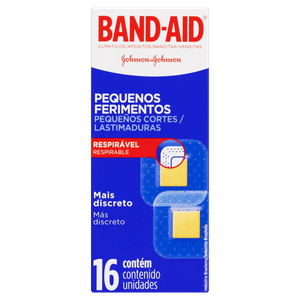 Curativo Pequenos Ferimentos Band-Aid 2,2cm x 2,2cm Caixa 16 Unidades