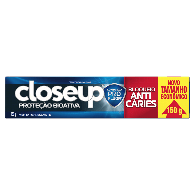 Creme-Dental-Menta-Refrescante-Closeup-Protecao-Bioativa-Bloqueio-Anticaries-Caixa-150g