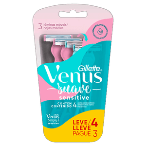 Aparelho Descartável para Depilar Gillette Venus Simply3 Sensitive Leve 4 Pague 3 Unidades