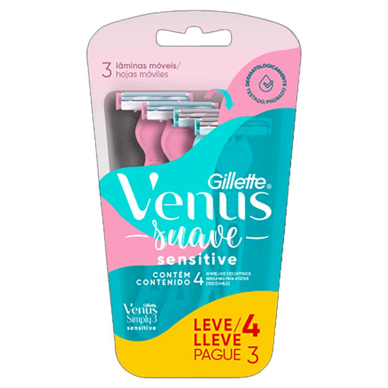 Aparelho-Descartavel-para-Depilar-Gillette-Venus-Simply3-Sensitive-Leve-4-Pague-3-Unidades