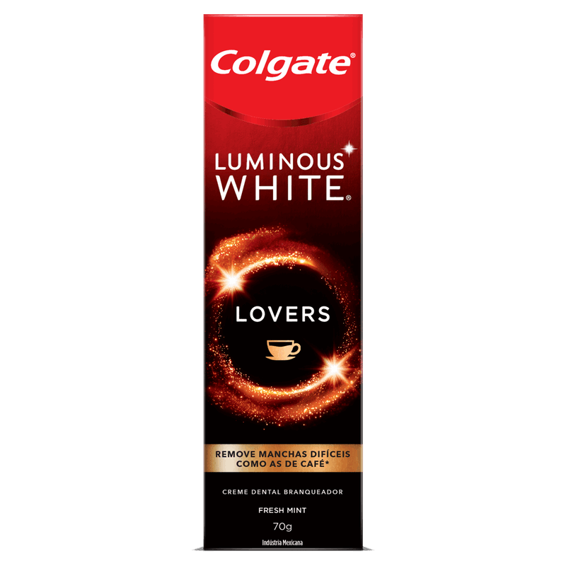 Creme-Dental-Branqueador-Fresh-Mint-Colgate-Luminous-White-Lovers-Caixa-70g