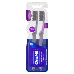 Escova Dental Macia Oral-B 3D White 2 Unidades