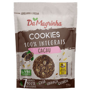 Biscoito Cookie Integral Cacau Da Magrinha 7 Grãos Pouch 150g