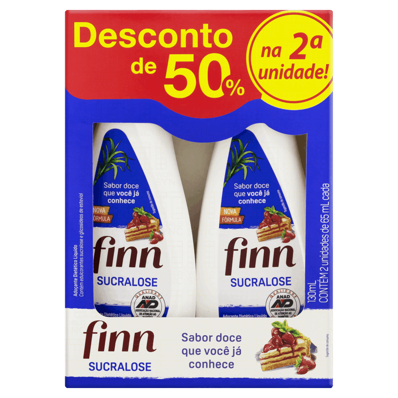 Pack-Adocante-Liquido-Sucralose-Finn-Caixa-130ml-2-Unidades-Gratis-Desconto-de-50--na-2ª-Unidade