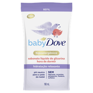 Sabonete Líquido de Glicerina Hidratação Relaxante Dove Baby Hora de Dormir Sachê 180ml Refil