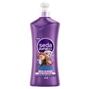 Creme para Pentear Infantil Frozen Seda Juntinhos Brilho Encantado Frasco 300ml