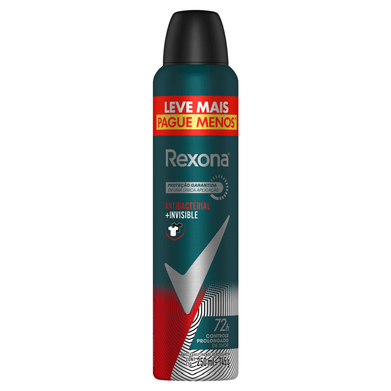 Antitranspirante-Aerossol-Antibacterial-e-Invisible-Rexona-Men-250ml-Leve-Mais-Pague-Menos