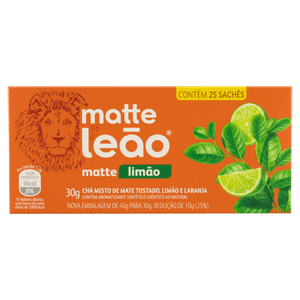 Chá Mate Limão Matte Leão Caixa 30g 25 Unidades