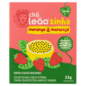 Chá Morango & Maracujá Leãozinho Caixa 23g 10 Unidades