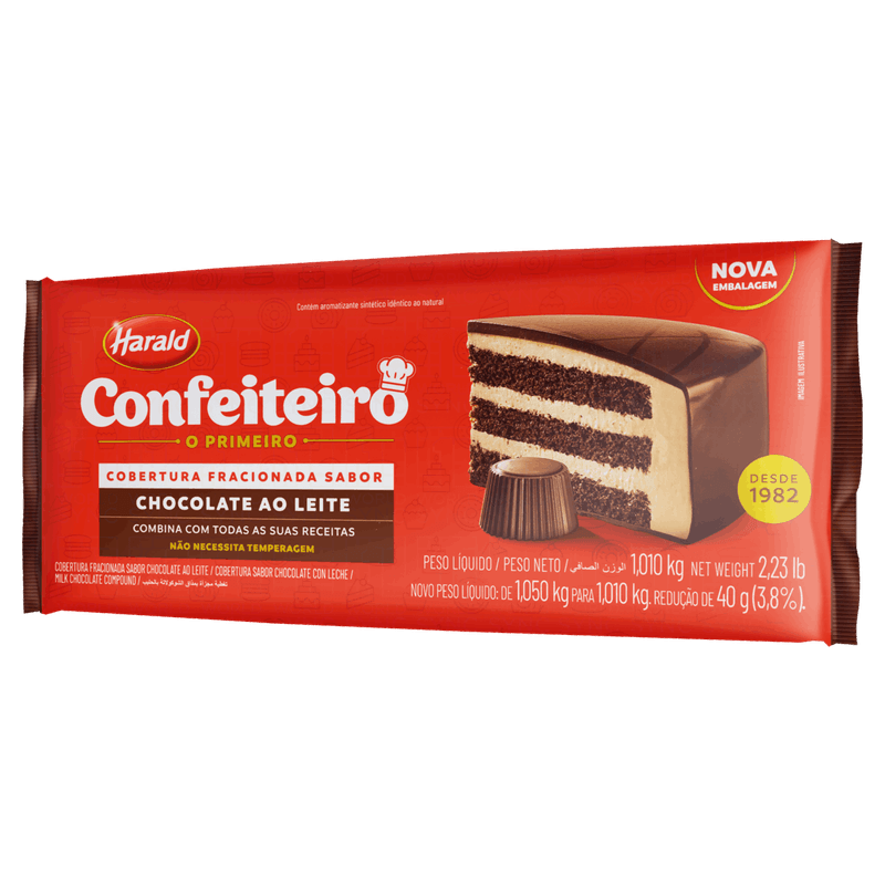 Cobertura-Fracionada-Chocolate-ao-Leite-Harald-Confeiteiro-Pacote-101kg