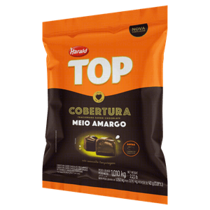 Cobertura Fracionada Gotas Chocolate Meio Amargo Harald Top Pacote 1,01kg