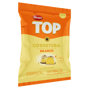 Cobertura Fracionada Gotas Chocolate Branco Harald Top Pacote 1,01kg