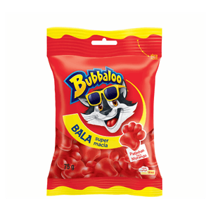 Bala Morango Patinhas Bubbaloo Pacote 75g