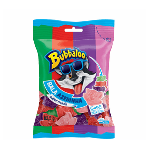 Bala Sortida Azedinha Gatos Bubbaloo Pacote 82,5g