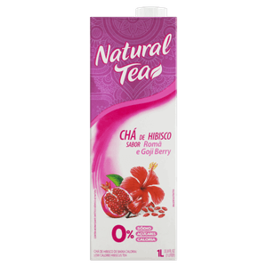 Chá Hibisco, Romã e Goji Berry Zero Açúcar Natural Tea Caixa 1l