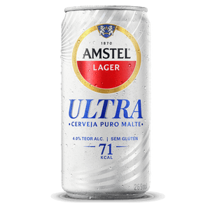 Cerveja Lager Puro Malte sem Glúten Amstel Ultra Lata 269ml