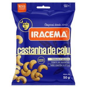 Castanha-de-Caju Torrada e Salgada Iracema Pacote 50g