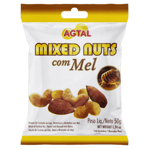 Mix de Castanha com Mel Agtal Mixed Nuts Pacote 50g