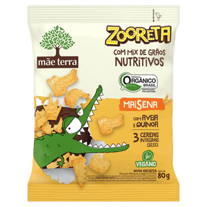 Biscoito Maisena com Mix de Grãos Vegano Integral Orgânico Mãe Terra Zooreta Pacote 80g