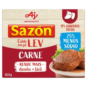 Caldo Pó Carne Sazón Lev Caixa 32,5g 5 Unidades