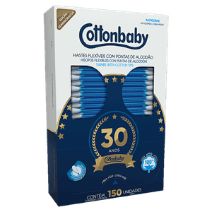 Hastes Flexíveis Cottonbaby Caixa 150 Unidades