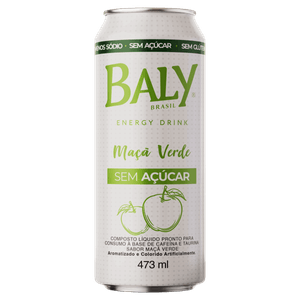 Energético Maçã Verde Zero Açúcar Baly Lata 473ml