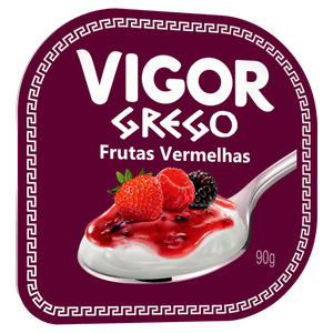 Iogurte Grego Calda Frutas Vermelhas Vigor Pote 90g