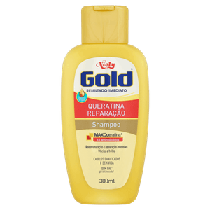 Shampoo Niely Gold Queratina Reparação Frasco 300ml